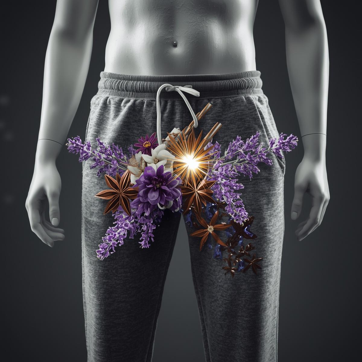 Gray Sweatpants Inspired By Jean Paul Gaultier Le Male In Blue Luxury Body Silk