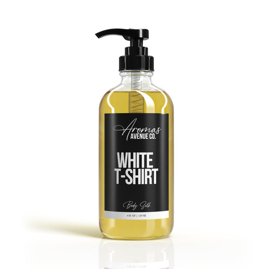 White T-Shirt Inspired By YSL Y Luxury Body Silk